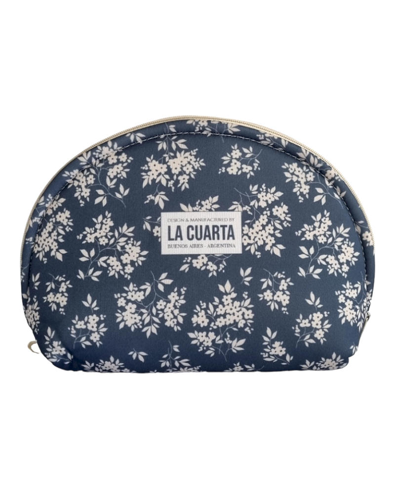 Neceser Round Grande Azul/Beige