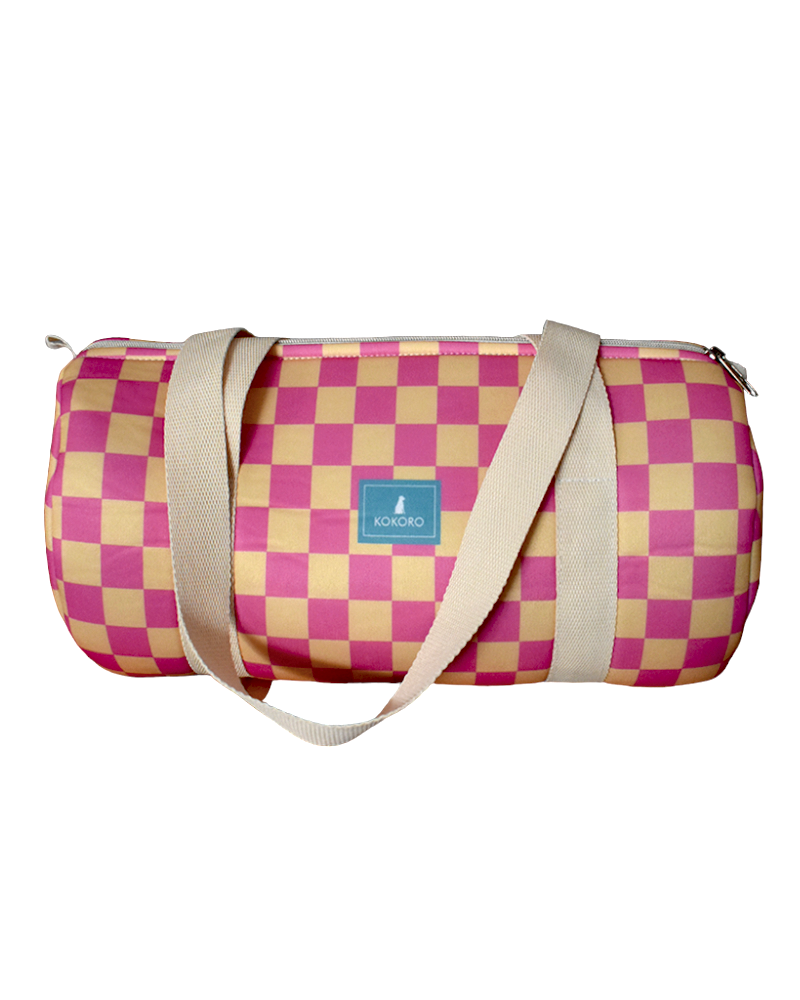 BOLSO CLUB MAXI - DAMERO ROSA