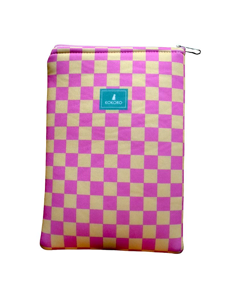 Porta I-Pad/Tablet Damero Rosa Chica