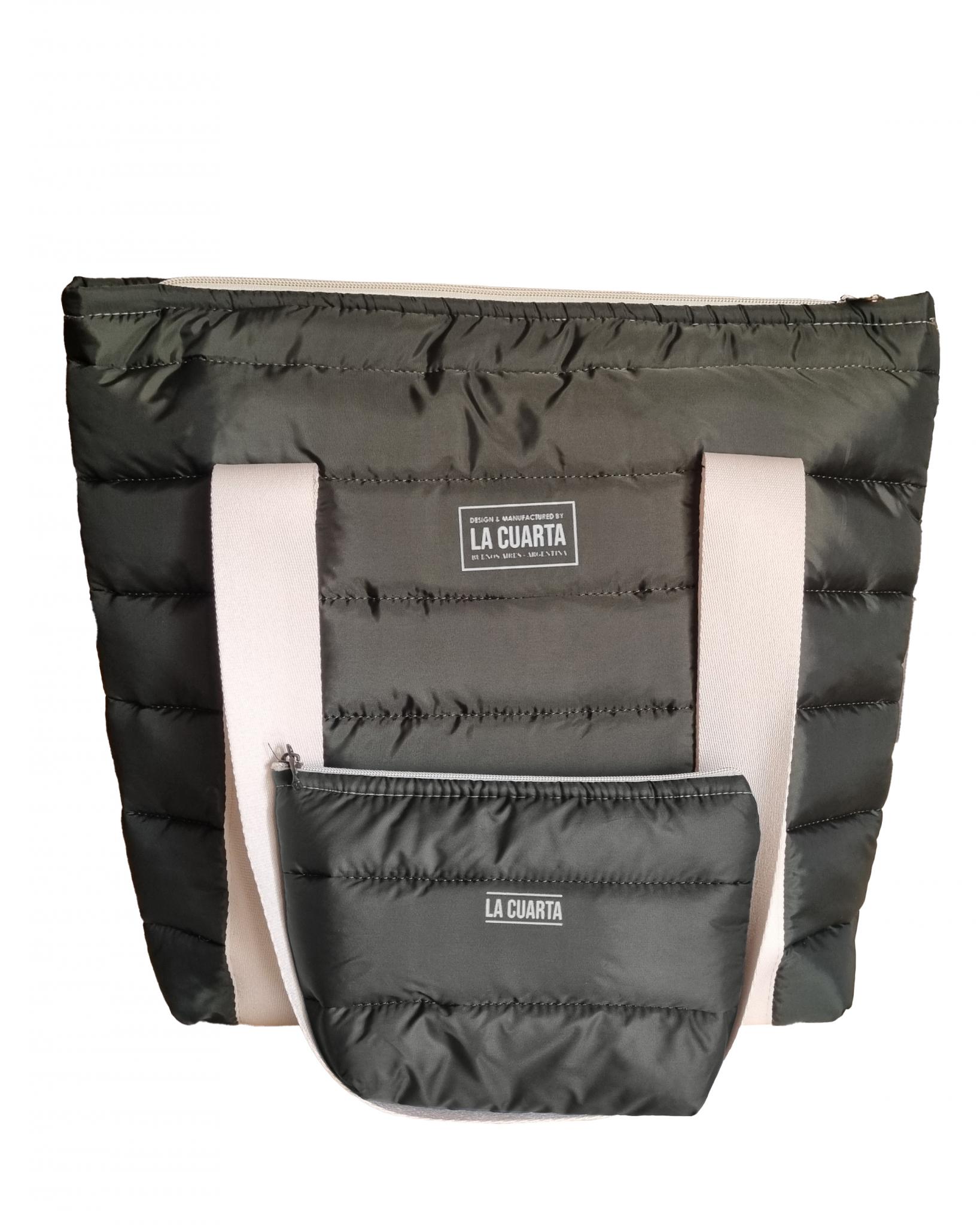 Set Bolso+Neceser Puffer Bruja VERDE MILITAR