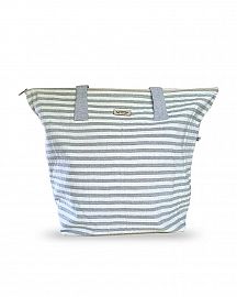 Bolso Tote Tusor Gris Melange/blanco - Int. Impermeable